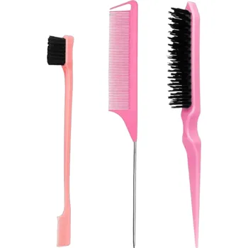 Kadeřnické nůžky Sada stylingových hřebenů 3 ks Kadeřnické hřebeny Profesionální sada hřebenů růžová