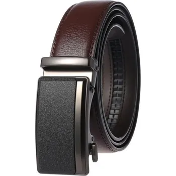 Opasek Pánský opasek z pravé kůže šířka 3,5 cm Kovová přezka ze slitiny zinku Klasický kožený pásek do kalhot Elegantní doplněk Přírodní materiál hnědá 120 cm