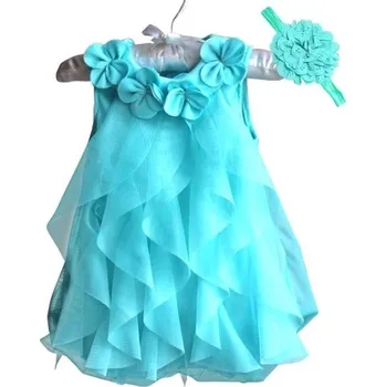 Kojenecké šaty Dívčí šaty N200 modrá 3-6 měsíců