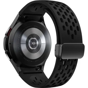 Řemínek na hodinky Samsung Galaxy Watch 4/5/6 44 mm Silikonový řemínek na hodinky s černou přezkou černá