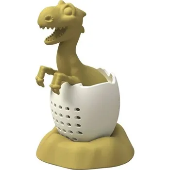Cedník a síto Silikonové sítko na čaj dinosaurus žlutá