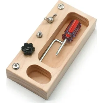 Dřevěná hračka Deska se šrouby pro děti 2