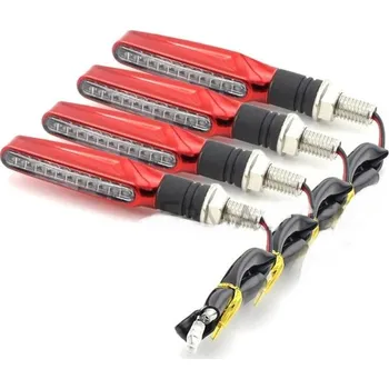 Osvětlení pro motocykl Směrová světla pro motorku 4 ks červená