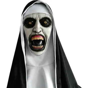 Karnevalová maska Latexová maska strašidelné jeptišky Halloweenská maska jeptišky Karnevalová maska Cosplay jeptišky V300