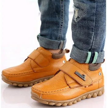 Chlapecká zimní obuv Chlapecké zimní kožené boty hnědá 31