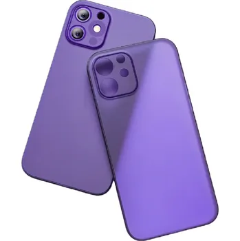 Pouzdro na mobilní telefon Průhledný matný kryt pro iPhone 15 Pro Max fialová