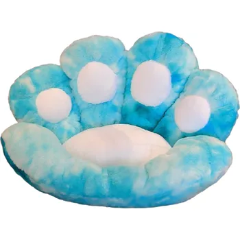 Dekorativní polštářek Plyšový podsedák tlapka 70 cm T918 modrá