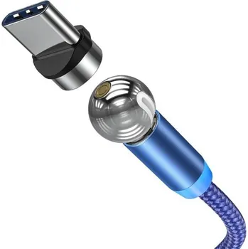 Datový kabel Magnetický USB kabel s rotačním konektorem modrá 2