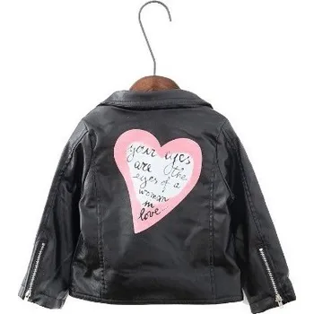 Dívčí bunda Dívčí kožená bunda - Srdce 4