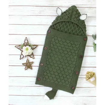 Fusak Pletený fusak do kočárku tmavě zelená