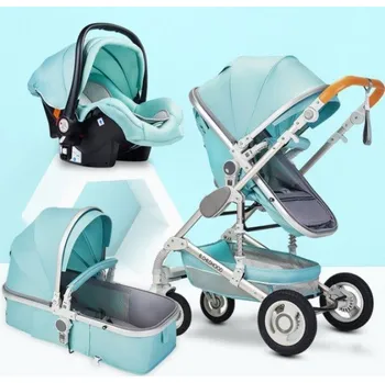 Kočárek Multifunkční kočárek 3v1 světle zelená