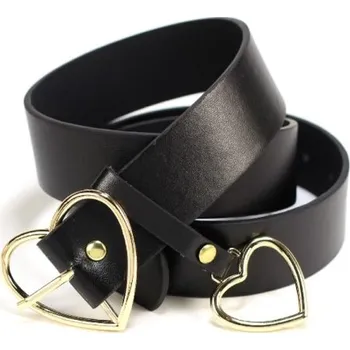 Opasek Stylový pásek s přívěškem ve tvaru srdce J1624 zlatá 105 cm