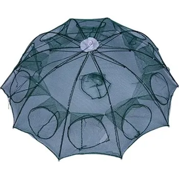 Rybářská síť Přenosná rybářská síť s deseti otvory Skládací past na ryby Odolná síťovina Lehká a kompaktní Konstrukce pro snadný lov Snadné použití ve sladké i slané vodě