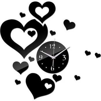 Hodiny Nástěnné samolepící hodiny G2081 černá