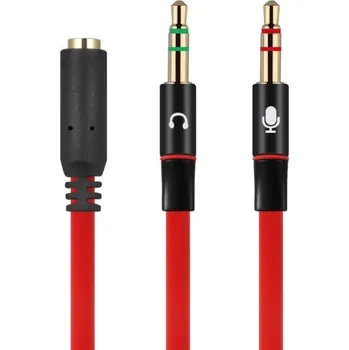 Redukce Rozdvojka 3,5mm jack K31 červená