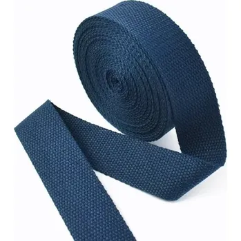 Upínací popruh Bavlněno-polyesterový popruh 25 mm 4 m Pevný pás 1,3 mm silný Odolný materiál Vysoká nosnost Univerzální použití Šití, výroba, upevnění, outdoor tmavě modrá
