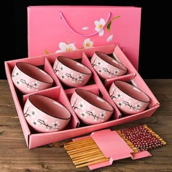 Sada misek na rýži s hůlkami 6 ks 1