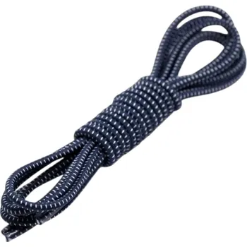 Tkaničky do bot Elastické tkaničky do bot 100 cm Kulaté gumové gumičky s plastovou přezkou Sportovní obuv Dětské boty Pohodlné zavazování bez uzlů tmavě modrá