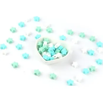 Dětské navlékací korálky Silikonové korálky ve tvaru hvězdiček - 40 ks 1