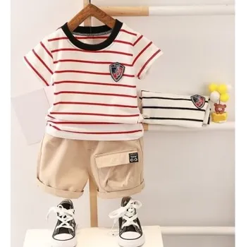 Chlapecké pruhované tričko a kraťasy L1388 12-24 měsíců D
