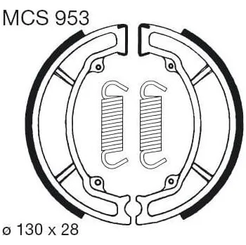 Motodíl Brzdové čelisti LUCAS MCS 953 YAMAHA XV 250 Virago 1989-2000