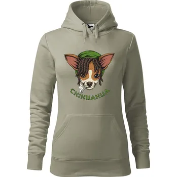 Pánská mikina Dámská mikina Čivava Velikost (žena): XL, Vyberte barvu: Světlá khaki