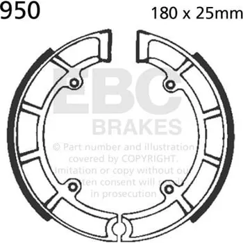 Brzda pro motocykl Sada brzdových čelistí EBC 950 950