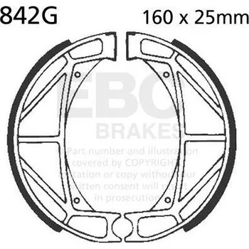 Motodíl Sada brzdových čelistí EBC 842G drážkovaný CAGIVA SST 350 Ala Verde 1981-1984