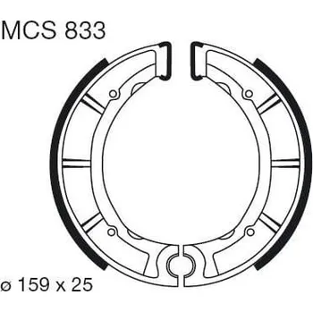 Motodíl Brzdové čelisti LUCAS MCS 833 YAMAHA YFB 250 Timberwolf 1992-2000