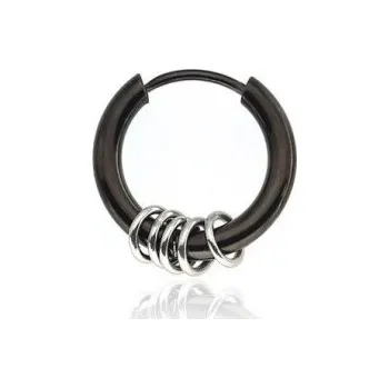 Náušnice Kruhová náušnice G2544 černá 20 mm