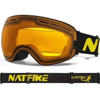 Lyžařské brýle se zrcadlovým efektem Brýle na lyžování a snowboard s ochranou UV400 Lyžařské brýle na helmu proti mlžení 17,8 x 9,8 cm oranžová