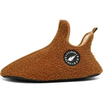 Pánské pantofle Zimní pantofle pro muže i ženy Ploché pohodlné domácí pantofle s chlupatým vnitřkem Teplá obuv do bytu pro chladné dny Podzimní bačkory hnědá 38-39