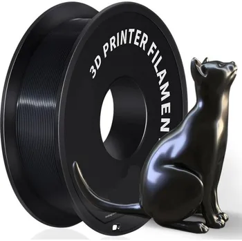 Silk PLA filament 1,75 mm 1 kg Lesklý povrch Náplň do 3D tiskárny Pro FDM tisk Ostré detaily Hladké vrstvy Dekorativní modely černá