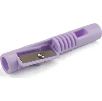 Ořezávátko Nástavec na tužku s ořezávátkem a píšťalkou Multifunkční ořezávátko na tužky Píšťalka s ořezávátkem 6,6 x 1,1 cm fialová