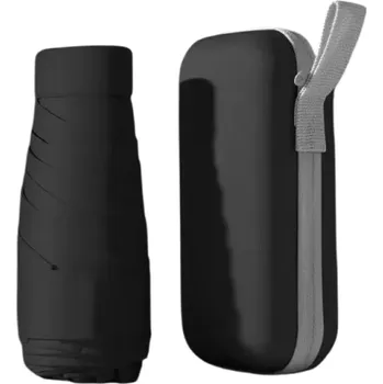 Deštník Mini skládací deštník 15x6 cm do kabelky Barevný deštník proti slunci i dešti UPF50+ 90x53 cm Kompaktní cestovní slunečník v pestrých barvách černá