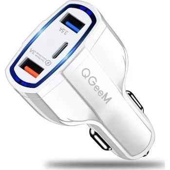 Nabíječka do auta 3 porty K788 bílá