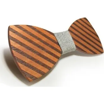 Motýlek Dřevěný motýlek s gravírovaným proužkem J644 3