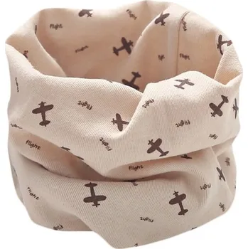 Šála Dětský nákrčník s letadly růžová