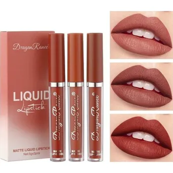 Rtěnka Sada tekutých rtěnek Ultra matné voděodolné rtěnky Dlouhotrvající rtěnka 3&nbsp;ks 1