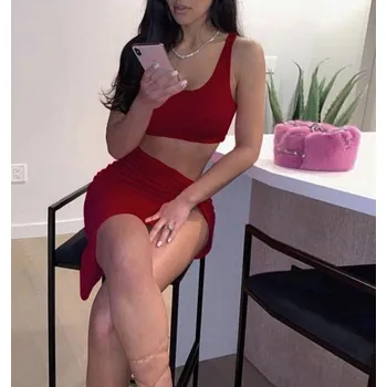 Dámské šaty Letní šaty dvoudílné vínová L