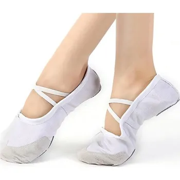 Dámské baleríny Plátěné taneční baletní boty bílá 38