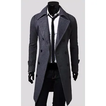 Pánský kabát Elegantní pánský kabát J1302 šedá XL