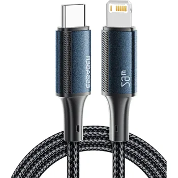 Datový kabel Rychlonabíjecí kabel 2 m USB C na iPhone Lightning 29 W 3 A datový kabel pro rychlé nabíjení odolný pevný kabel iOS zařízení modrá