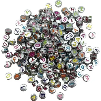 Dětské navlékací korálky Navlékací korálky s potiskem písmen 100 ks 6