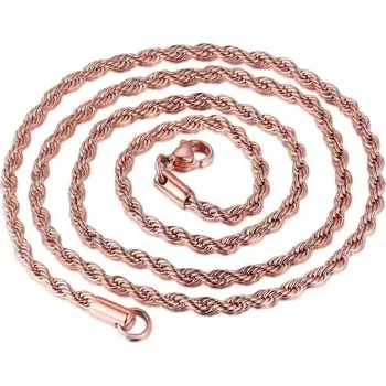 Náhrdelník Kroucený řetízek starorůžová 46 cm