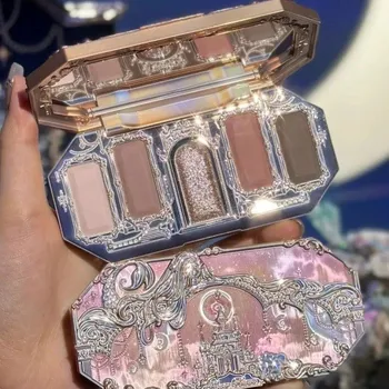 Oční stíny Paletka očních stínů Třpytivé a matné oční stíny 5 barev Luxusní paletka očních stínů Voděodolné oční stíny 2