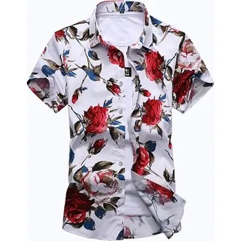 Pánská košile Módní košile se vzorem růže J715 XL 3