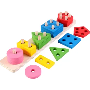 Dřevěná hračka Dětská skládačka tvary