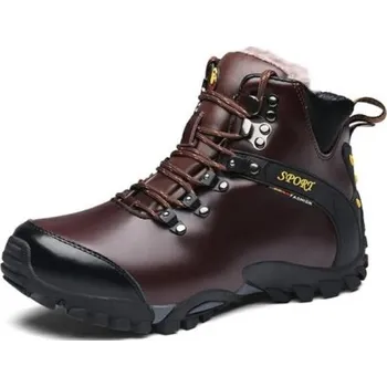 Pánská zimní obuv Luxusní pánské zimní boty J1378 hnědá 46