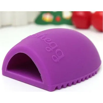 Kosmetický štětec Silikonové vajíčko na čištění štětců fialová
